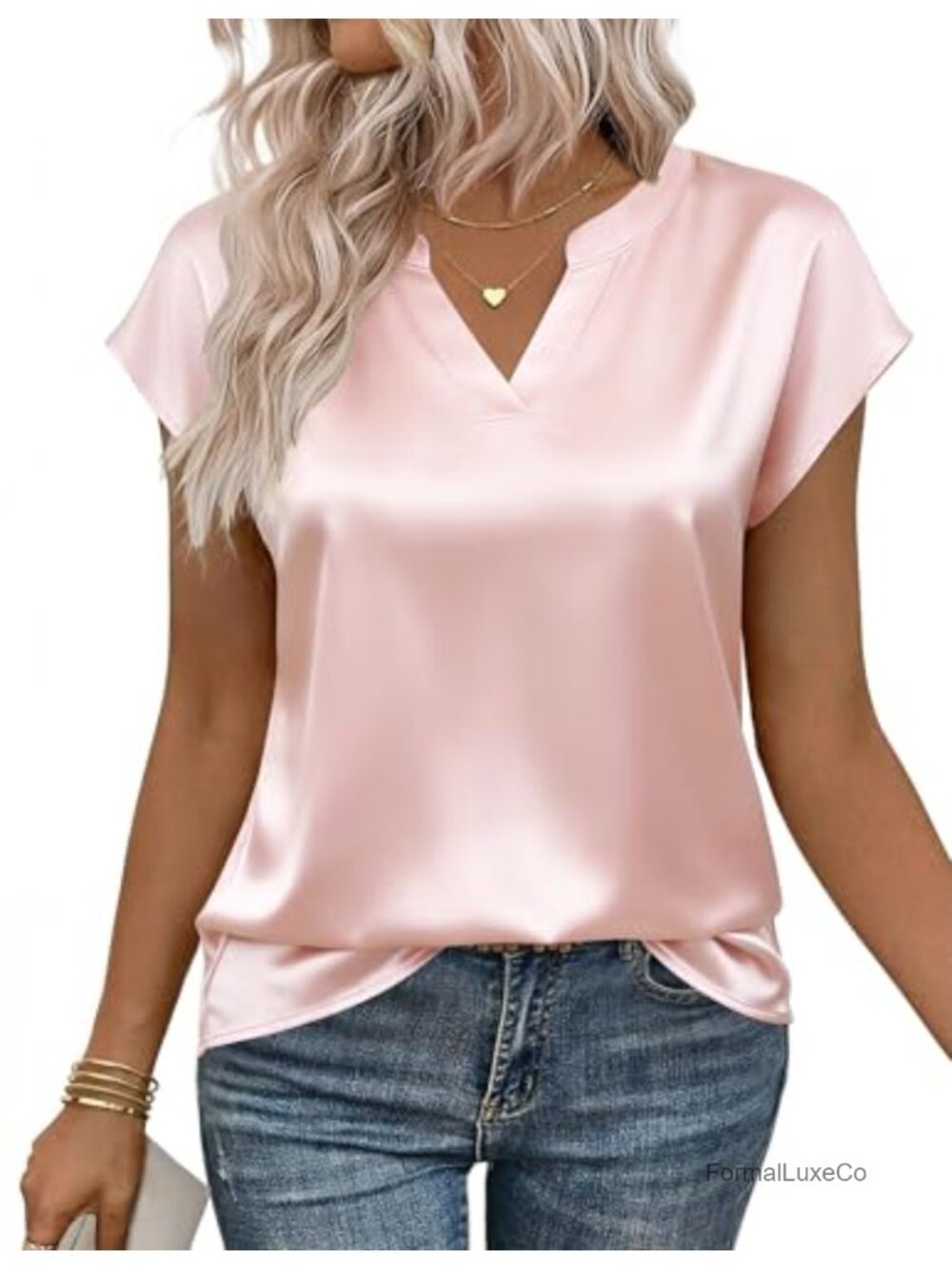 Zeagoo Chiffon Blouse Cap Sleeve V Neck Button Down Summer Spring Top